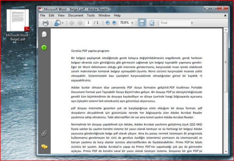 Ücretsiz PDF yaratma programı